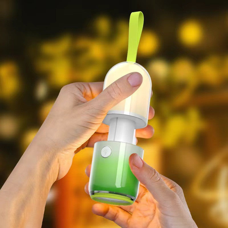 Creative Outdoor Pill Camping Light Portable Flashlight Three-Level Night Light Rechargeable Long-Lasting Lighting Lamp