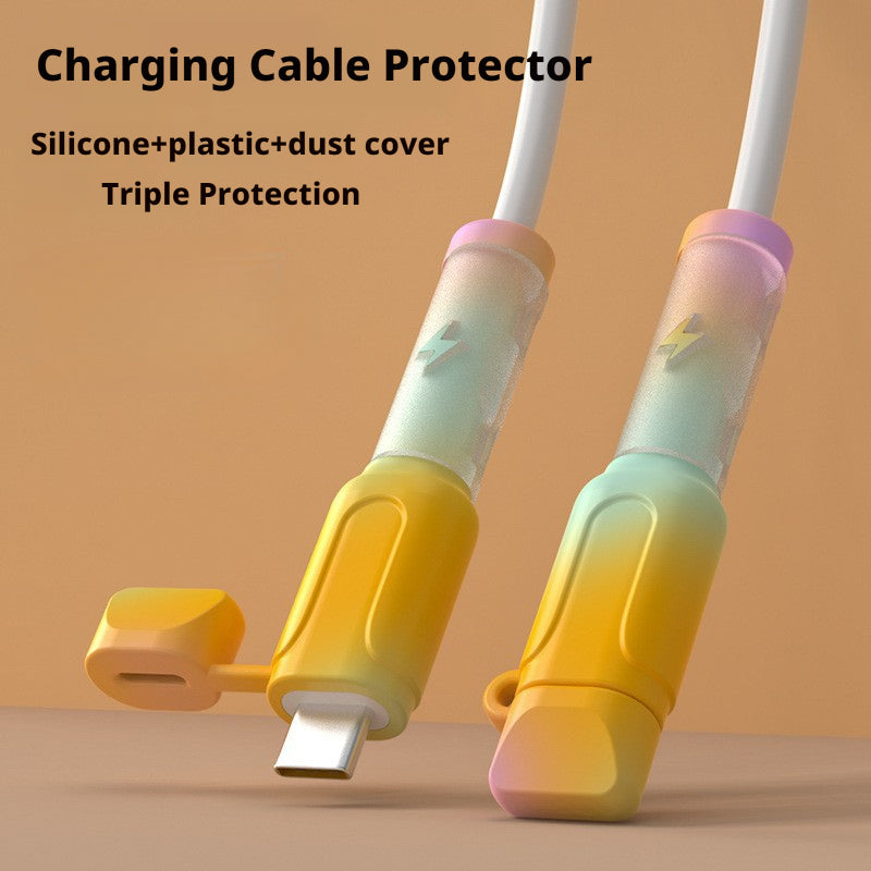 Silicone charging cable protector features pull-resistant and leakage-proof protection