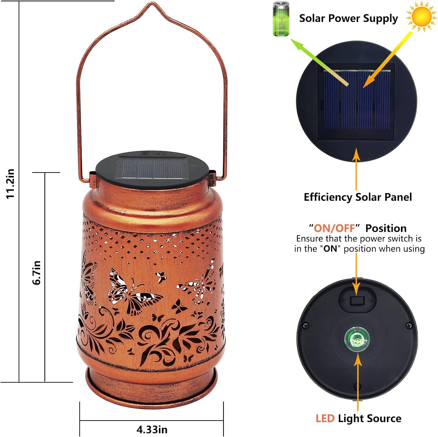 Solar Butterfly Garden Light Outdoor Waterproof Lighting Garden Living Room Chandelier Hanging Light LED Super Bright