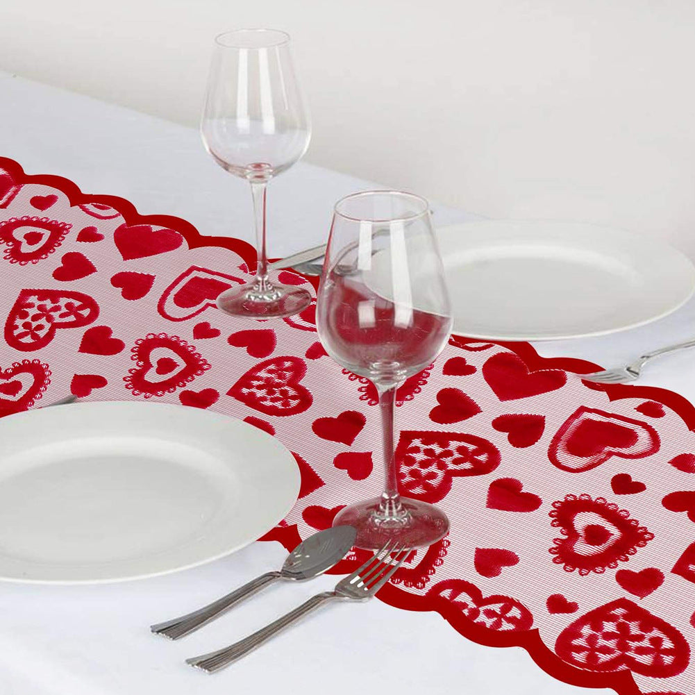 Valentine's Day Lace Table Flag Placemat