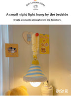 Wall lamps, night lights, bedroom sleep lights, room decoration, and an ambient chandelier hung at the bedside of the bedroom at night