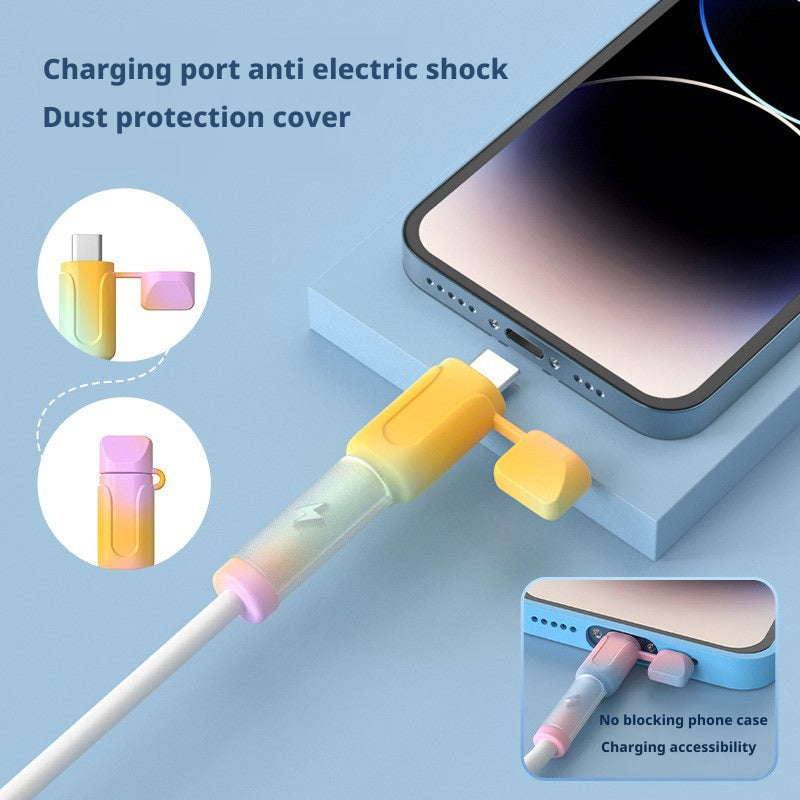 Silicone charging cable protector features pull-resistant and leakage-proof protection