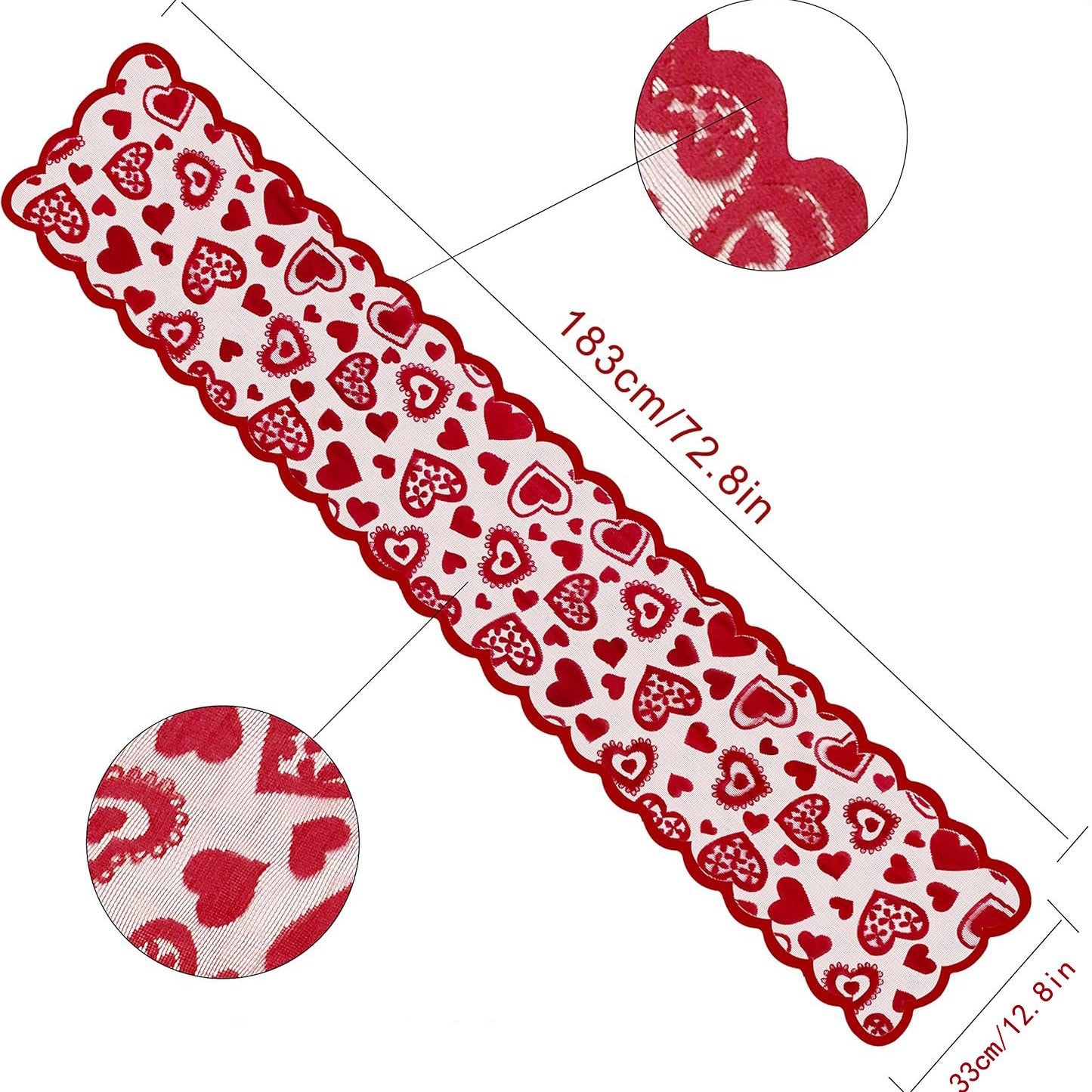 Valentine's Day Lace Table Flag Placemat