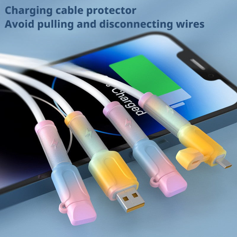 Silicone charging cable protector features pull-resistant and leakage-proof protection