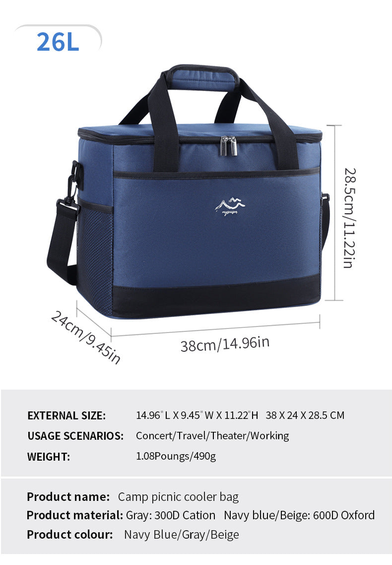 Ice Pack Oxford Cloth Camping Folding Portable Picnic Insulated Bag