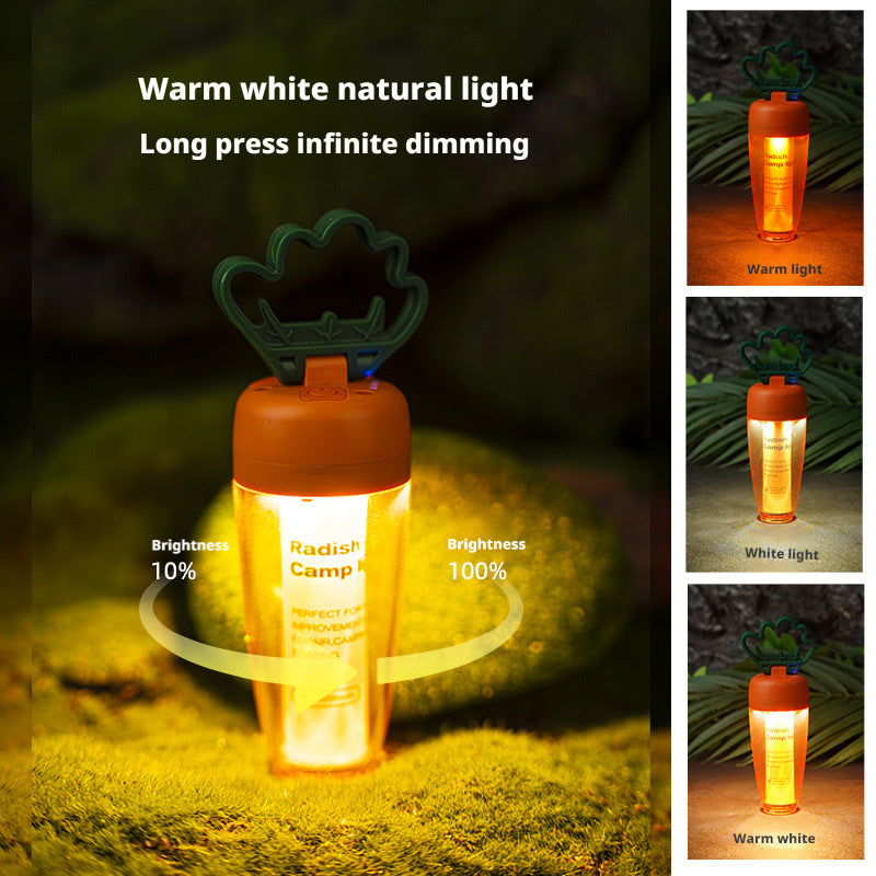 New Camping Light Ultra-Long Battery Life Radish Light Magnetic Camping Light USB Rechargeable Outdoor Tent Night Light