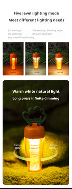New Camping Light Ultra-Long Battery Life Radish Light Magnetic Camping Light USB Rechargeable Outdoor Tent Night Light