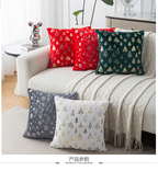 Christmas hot-stamping pillow cover with Christmas tree and snowflake silver-stamping, holiday decorative pillow cushion