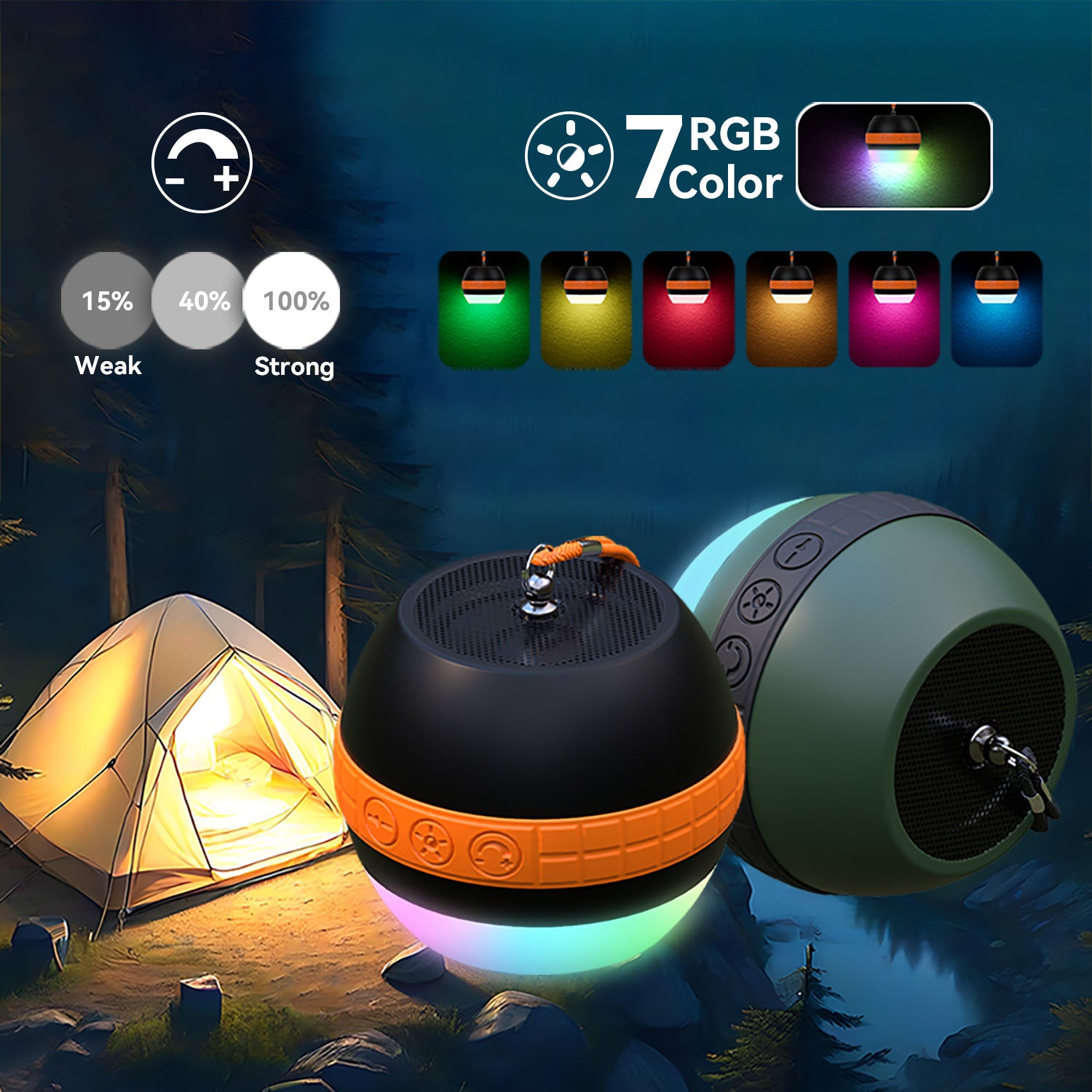Camping Light Outdoor Portable Bluetooth Speaker Camping Light Tent Light Multifunctional Camping Light
