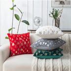 Christmas hot-stamping pillow cover with Christmas tree and snowflake silver-stamping, holiday decorative pillow cushion