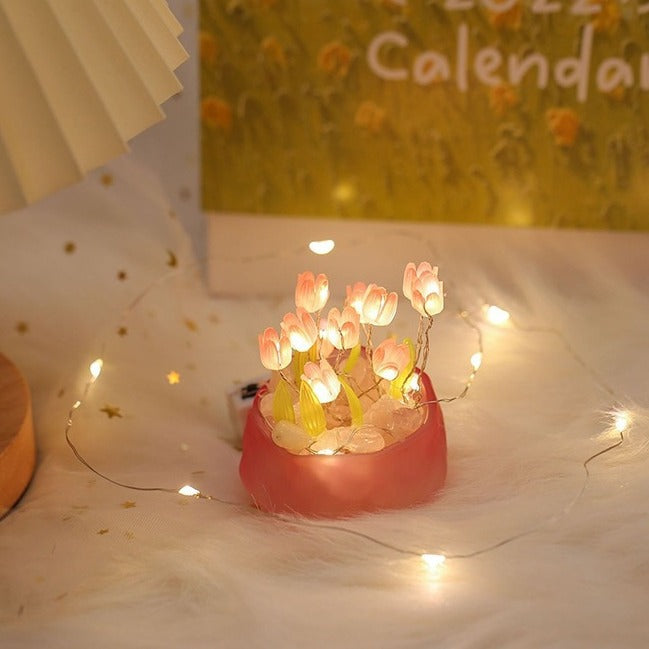 Pumpkin Cup Tulip Night Light DIY Handmade Gift for Girlfriend Valentine's Day Atmosphere Light