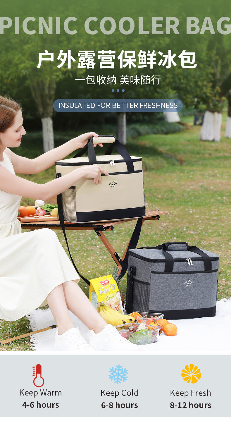 Ice Pack Oxford Cloth Camping Folding Portable Picnic Insulated Bag