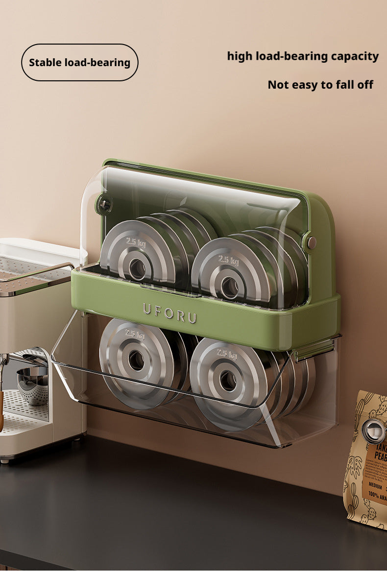 Tea Bag Storage Box Tea Room Countertop Multifunctional Hangable Standable Storage Rack Plastic Double Layer with Lid Dustproof Cup Holder