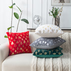 Christmas hot-stamping pillow cover with Christmas tree and snowflake silver-stamping, holiday decorative pillow cushion