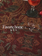 Colored tassel tablecloth with printed pattern, dust-proof and water-resistant