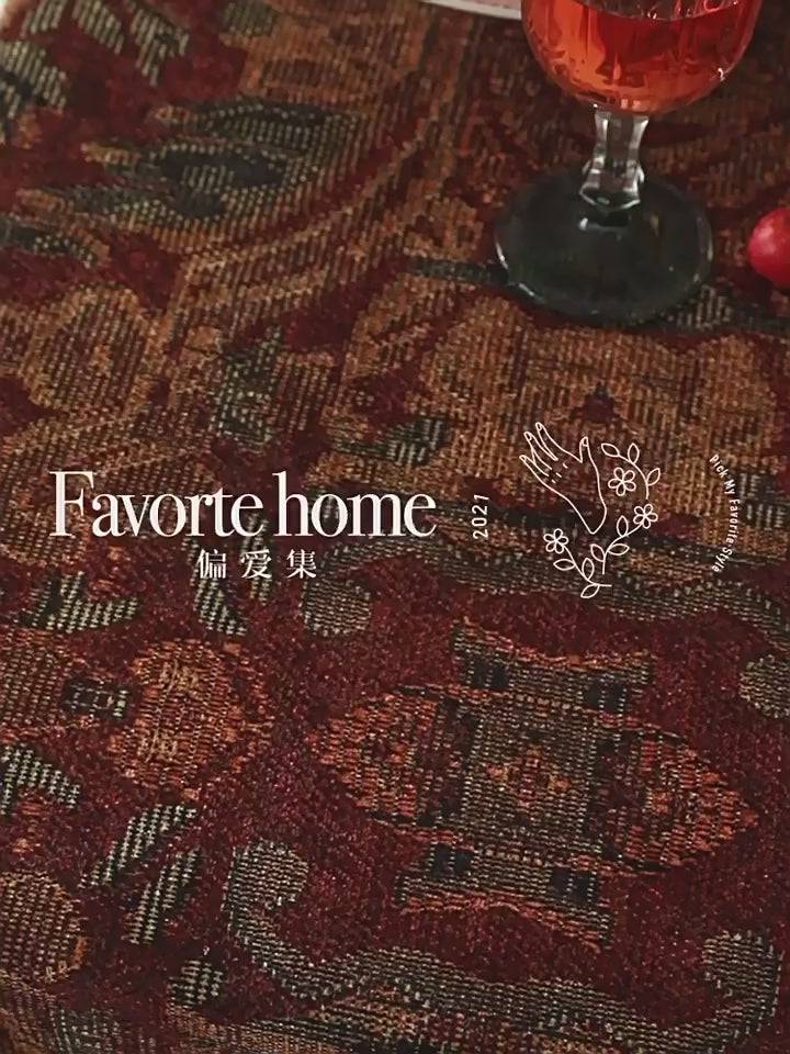 Colored tassel tablecloth with printed pattern, dust-proof and water-resistant